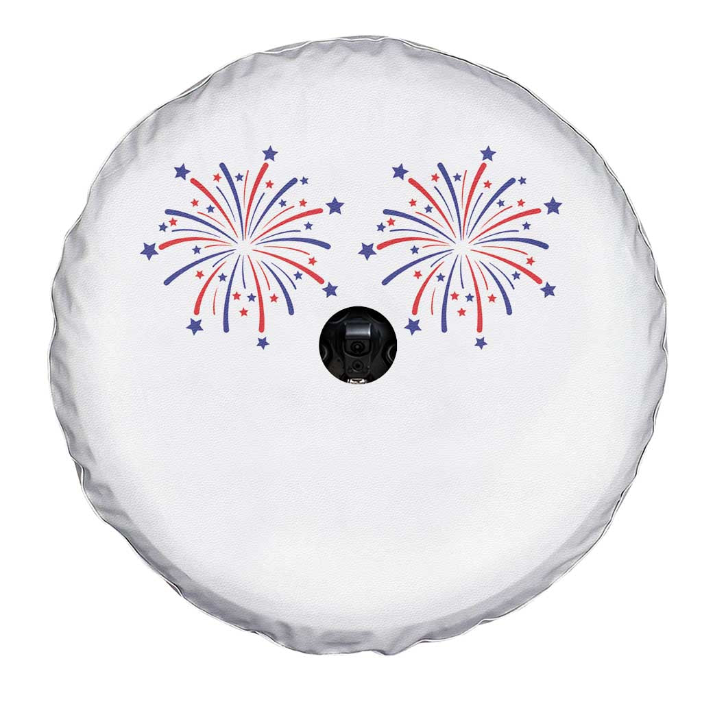 Funny Fireworks 4th of July Adult Humor Spare Tire Cover Just Here for The Fireworks