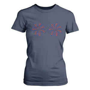 Funny Fireworks 4th of July Adult Humor T Shirt For Women Just Here for The Fireworks
