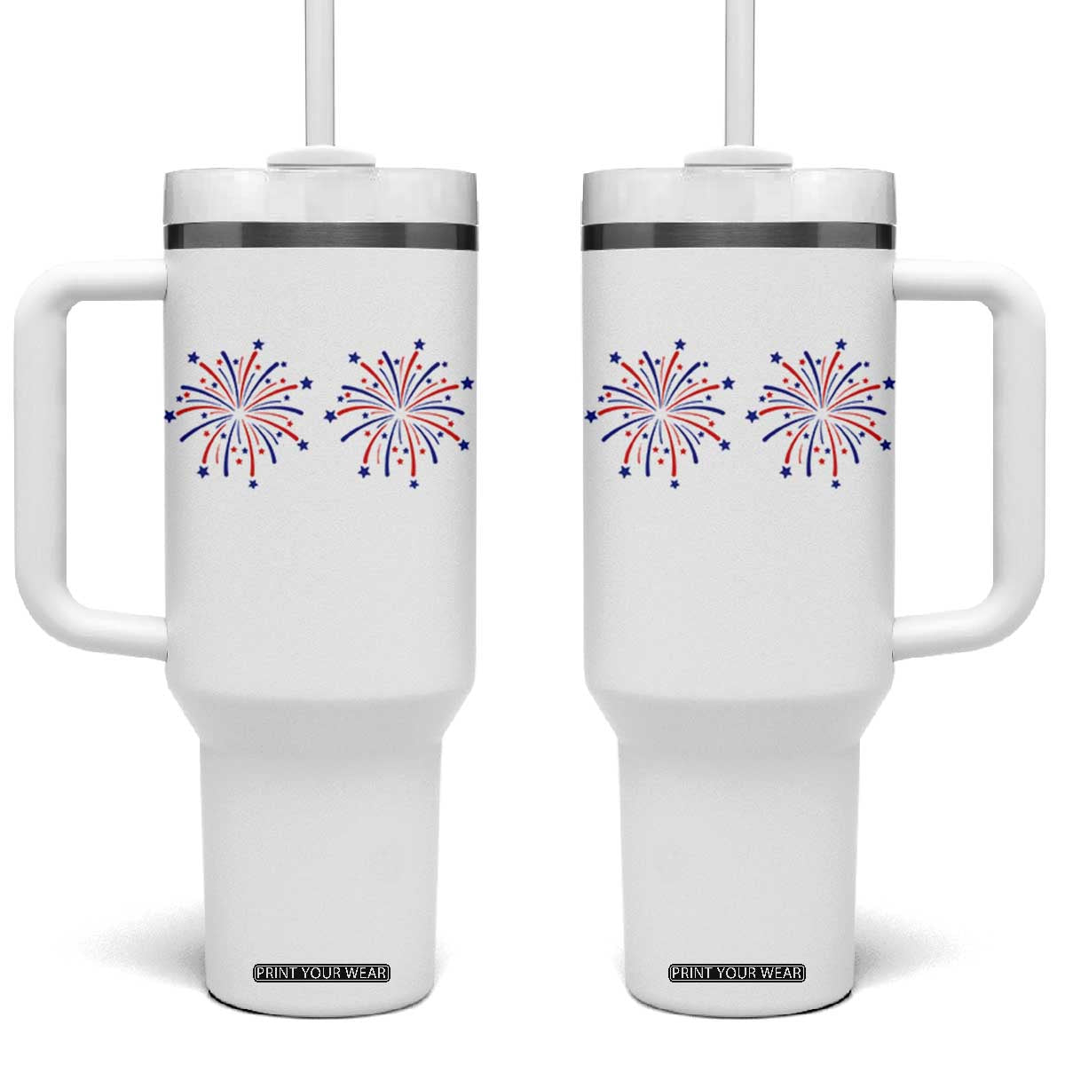 Funny Fireworks 4th of July Adult Humor Tumbler With Handle Just Here for The Fireworks