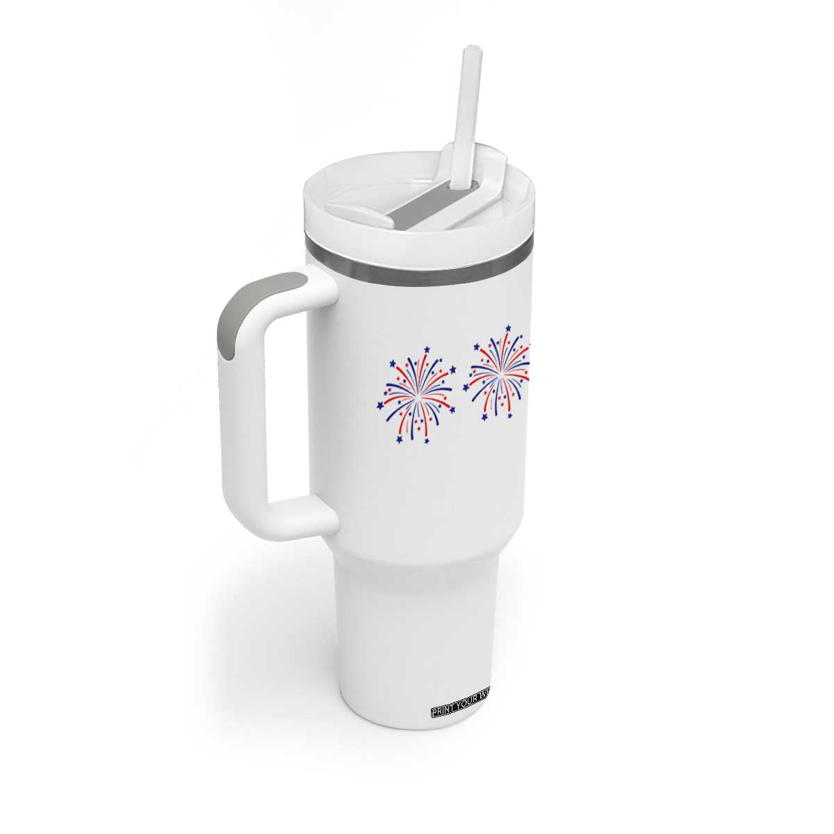 Funny Fireworks 4th of July Adult Humor Tumbler With Handle Just Here for The Fireworks