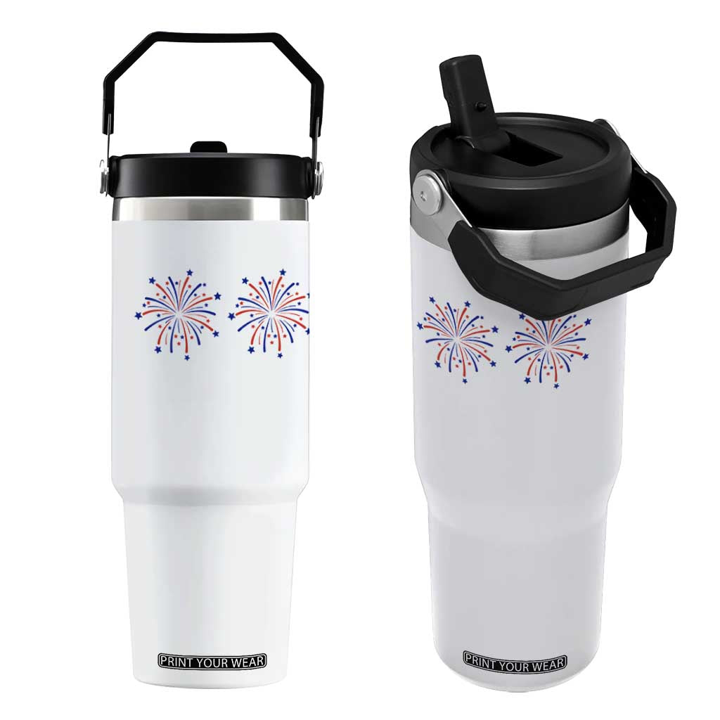 Funny Fireworks 4th of July Adult Humor Flip Straw Tumbler Just Here for The Fireworks