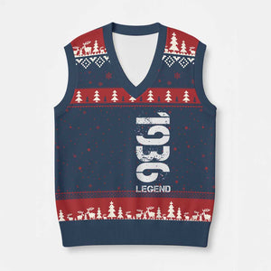 Vintage 1936 Legend V-Neck Knit Sweater Vest 90th Birthday Gifts Special Milestone TS11 Navy Red Print Your Wear