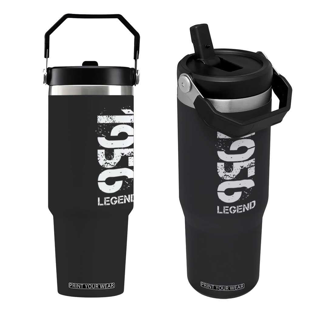 Vintage 1956 Legend Flip Straw Tumbler 70th Birthday Gifts Special Milestone TS11 One Size: 30 oz Black Print Your Wear
