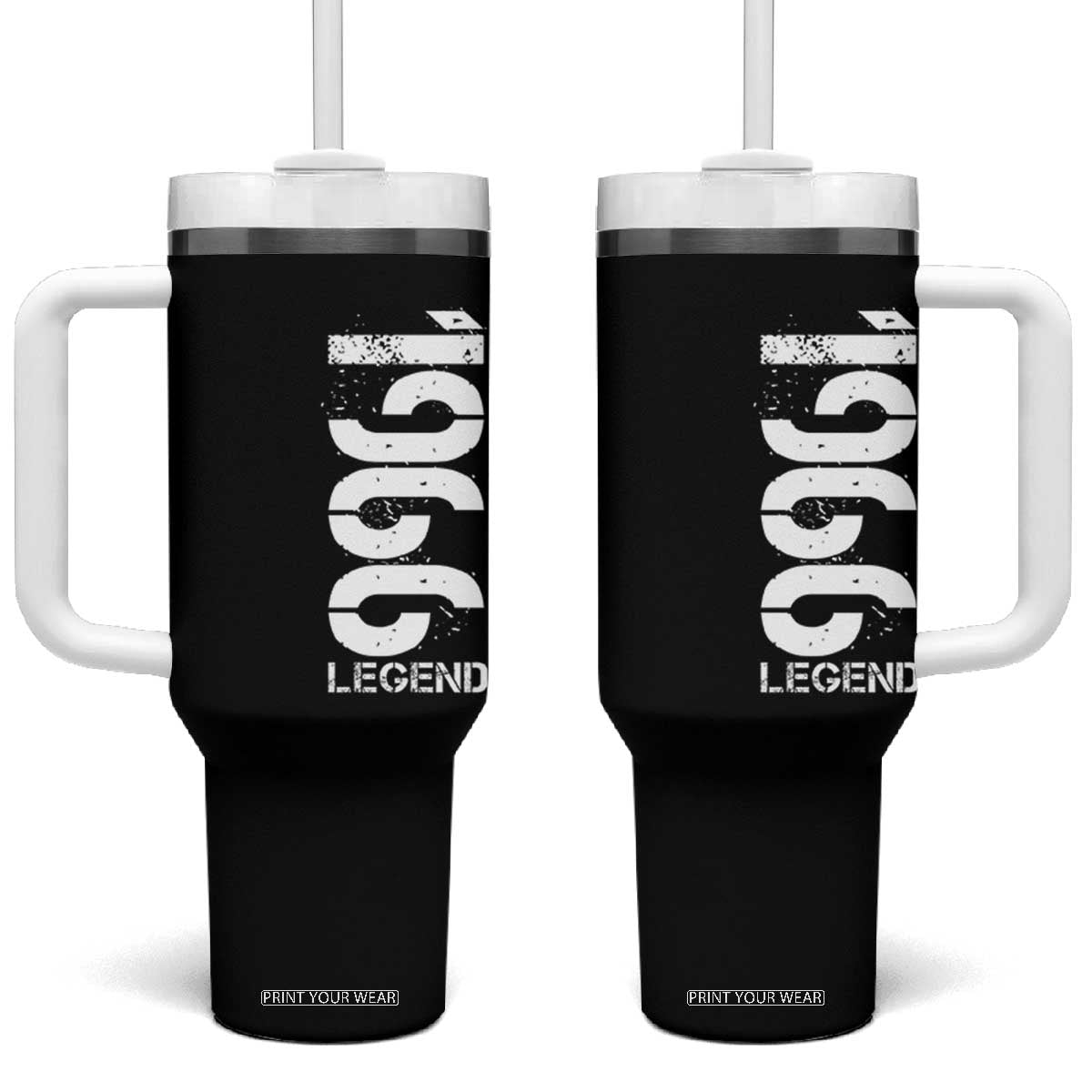 Vintage 1966 Legend Tumbler With Handle 60th Birthday Gifts Special Milestone TS11 One Size: 40 oz Black Print Your Wear