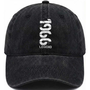Vintage 1966 Legend Washed Cotton Baseball Cap 60th Birthday Gifts Special Milestone