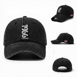 Vintage 1966 Legend Washed Cotton Baseball Cap 60th Birthday Gifts Special Milestone
