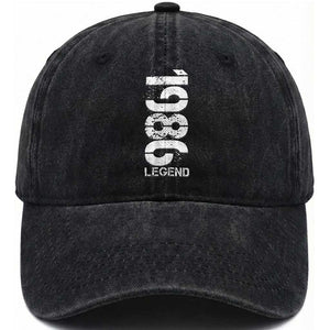 Vintage 1986 Legend Washed Cotton Baseball Cap 40th Birthday Gifts Special Milestone