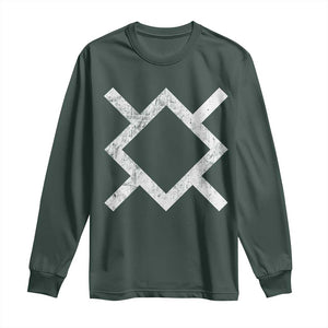 Vintage Northern Cheyenne Tribe Flag Montana Morning Star Symbol Long Sleeve Shirt TS11 Dark Forest Green Print Your Wear