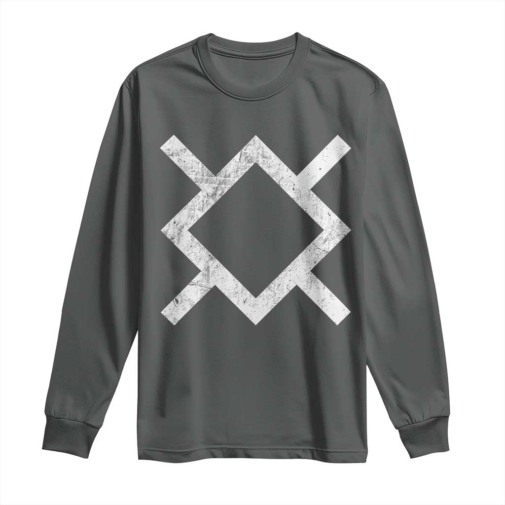 Vintage Northern Cheyenne Tribe Flag Montana Morning Star Symbol Long Sleeve Shirt TS11 Dark Heather Print Your Wear