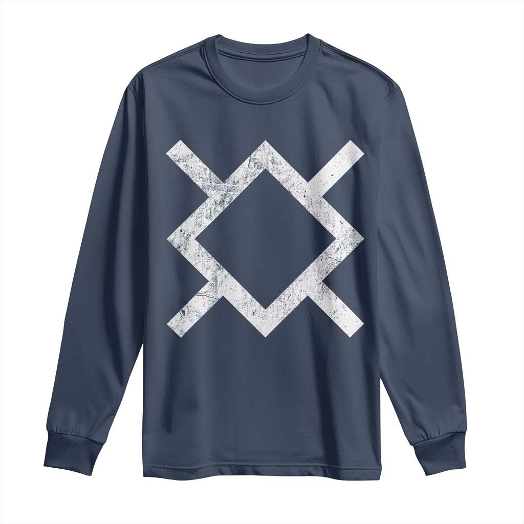 Vintage Northern Cheyenne Tribe Flag Montana Morning Star Symbol Long Sleeve Shirt TS11 Navy Print Your Wear