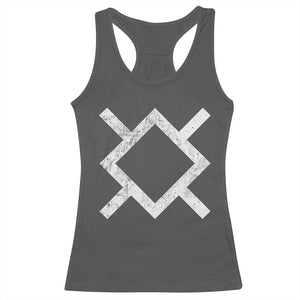 Vintage Northern Cheyenne Tribe Flag Montana Morning Star Symbol Racerback Tank Top TS11 Dark Heather Print Your Wear