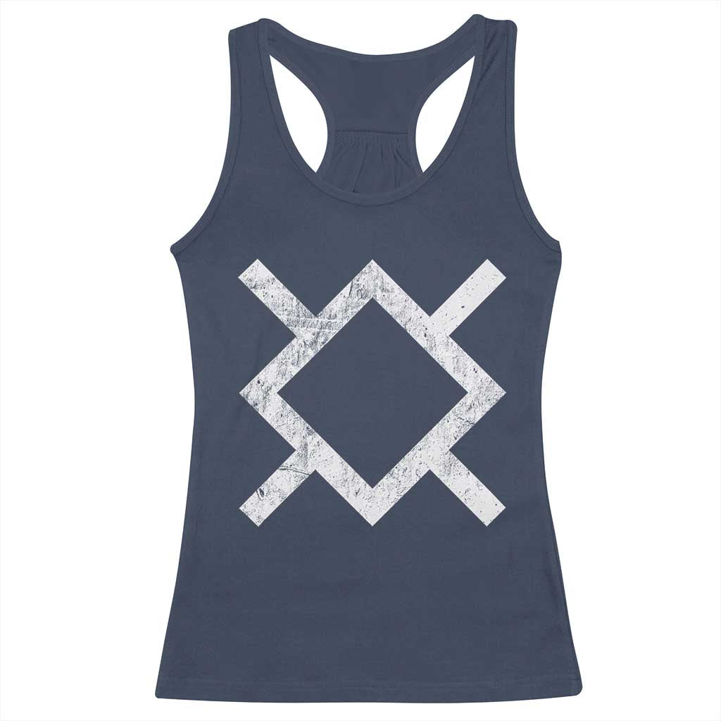 Vintage Northern Cheyenne Tribe Flag Montana Morning Star Symbol Racerback Tank Top TS11 Navy Print Your Wear