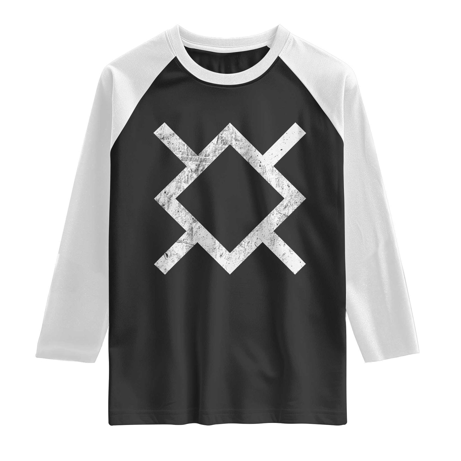 Vintage Northern Cheyenne Tribe Flag Montana Morning Star Symbol Raglan Shirt TS11 Black White Print Your Wear