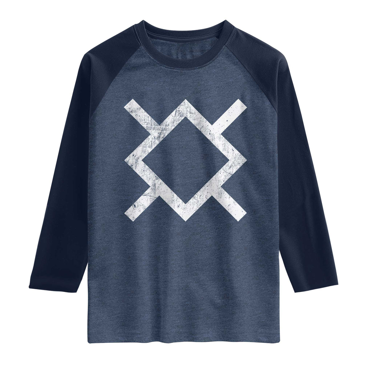 Vintage Northern Cheyenne Tribe Flag Montana Morning Star Symbol Raglan Shirt TS11 Heather Denim Navy Print Your Wear