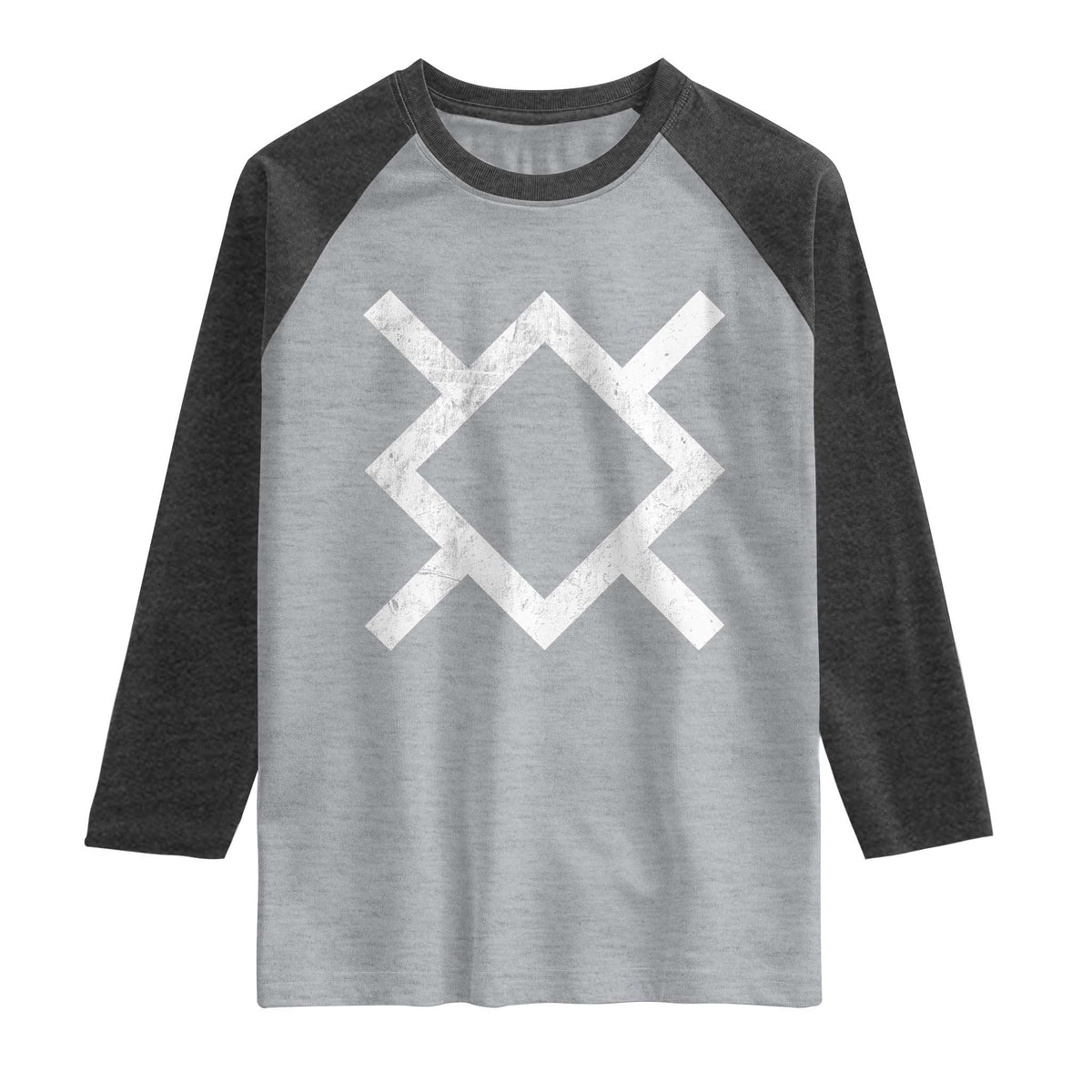 Vintage Northern Cheyenne Tribe Flag Montana Morning Star Symbol Raglan Shirt TS11 Heather Gray Heather Charcoal Print Your Wear