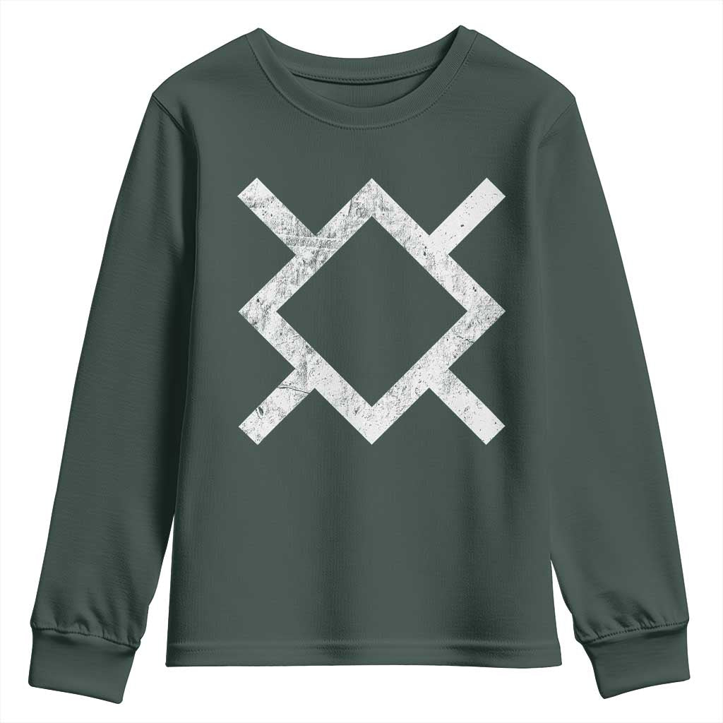 Vintage Northern Cheyenne Tribe Flag Montana Morning Star Symbol Youth Sweatshirt TS11 Dark Forest Green Print Your Wear