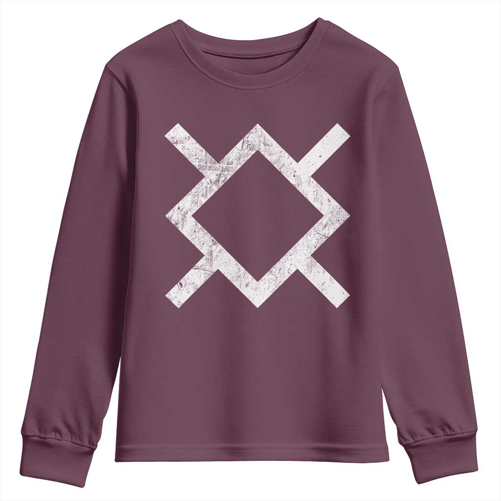 Vintage Northern Cheyenne Tribe Flag Montana Morning Star Symbol Youth Sweatshirt TS11 Maroon Print Your Wear