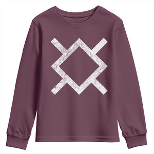 Vintage Northern Cheyenne Tribe Flag Montana Morning Star Symbol Youth Sweatshirt TS11 Maroon Print Your Wear