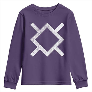 Vintage Northern Cheyenne Tribe Flag Montana Morning Star Symbol Youth Sweatshirt TS11 Purple Print Your Wear