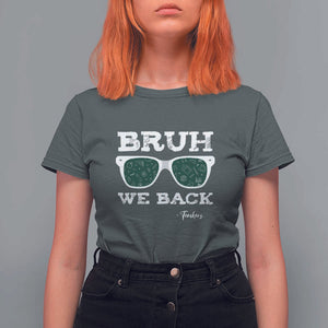 Funny Teacher T Shirt For Women Bruh We Back To School Glasses TS11 Dark Heather Print Your Wear