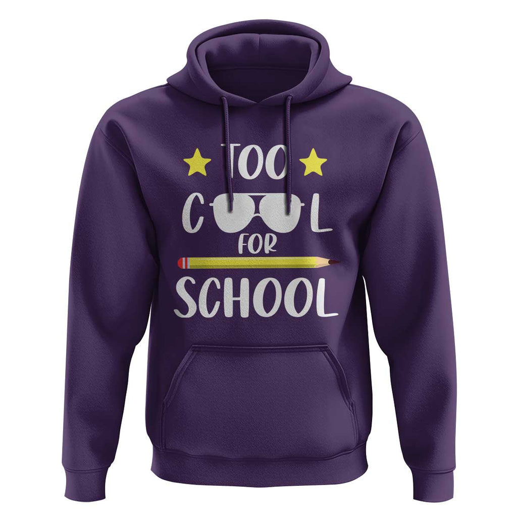 Funny Back To School Hoodie Too Cool For School Sunglasses TS11 Purple Print Your Wear