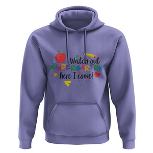 Watch Out Kindergarten Here I Come Hoodie Back To School Clock Apple Pen TS11 Violet Print Your Wear