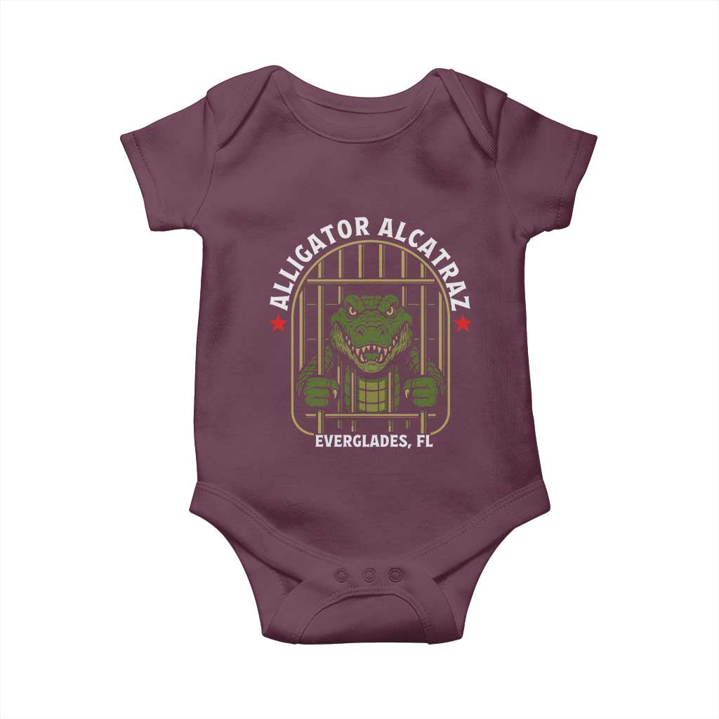 Funny Aligator Alcatraz Everglades Baby Onesie Alligator Prison Alligatraz Meme TS11 Maroon Print Your Wear
