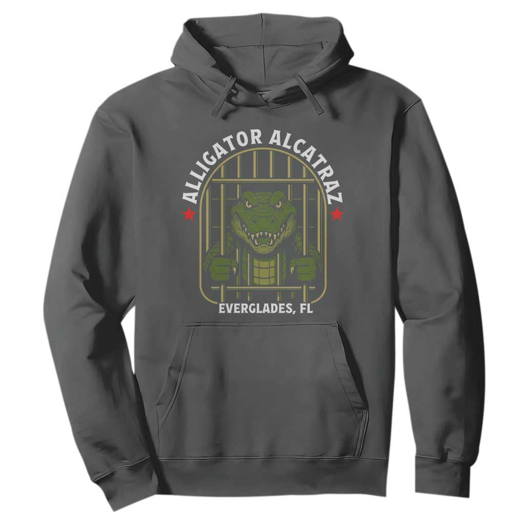 Funny Aligator Alcatraz Everglades Hoodie Alligator Prison Alligatraz Meme TS11 Dark Heather Print Your Wear