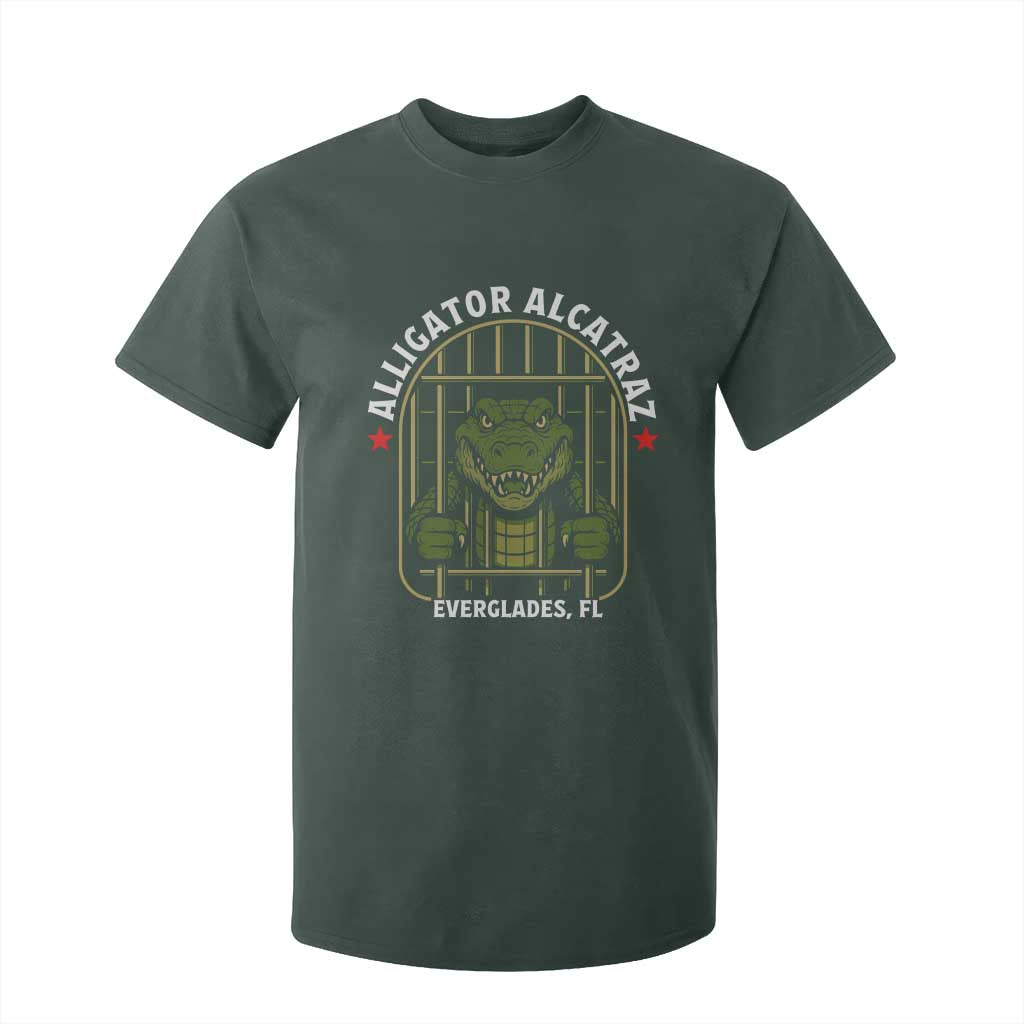 Funny Aligator Alcatraz Everglades T Shirt For Kid Alligator Prison Alligatraz Meme TS11 Dark Forest Green Print Your Wear