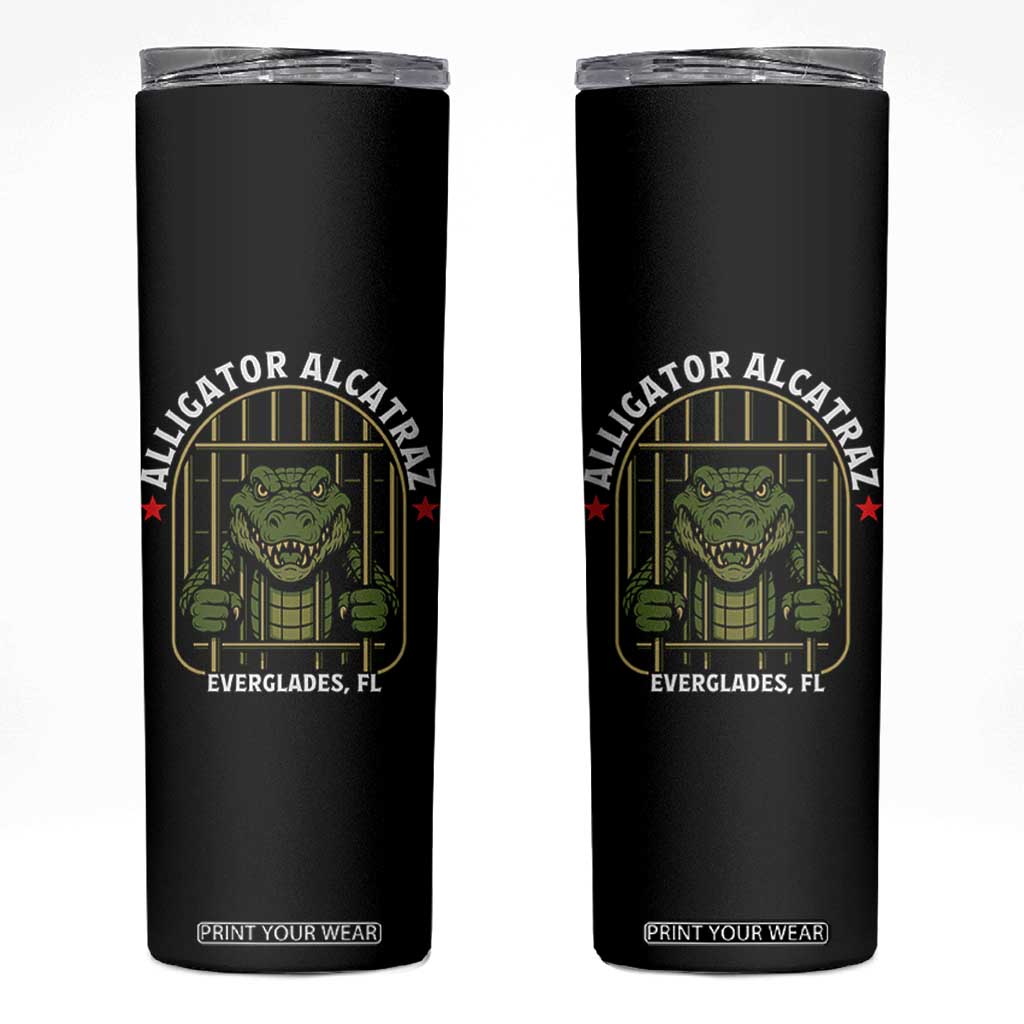 Funny Aligator Alcatraz Everglades Skinny Tumbler Alligator Prison Alligatraz Meme TS11 Black Print Your Wear