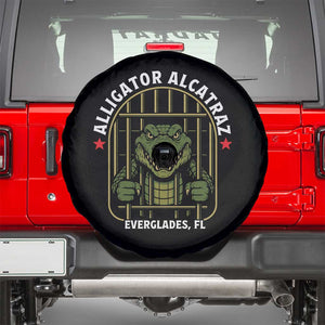 Funny Aligator Alcatraz Everglades Spare Tire Cover Alligator Prison Alligatraz Meme TS11 Black Print Your Wear