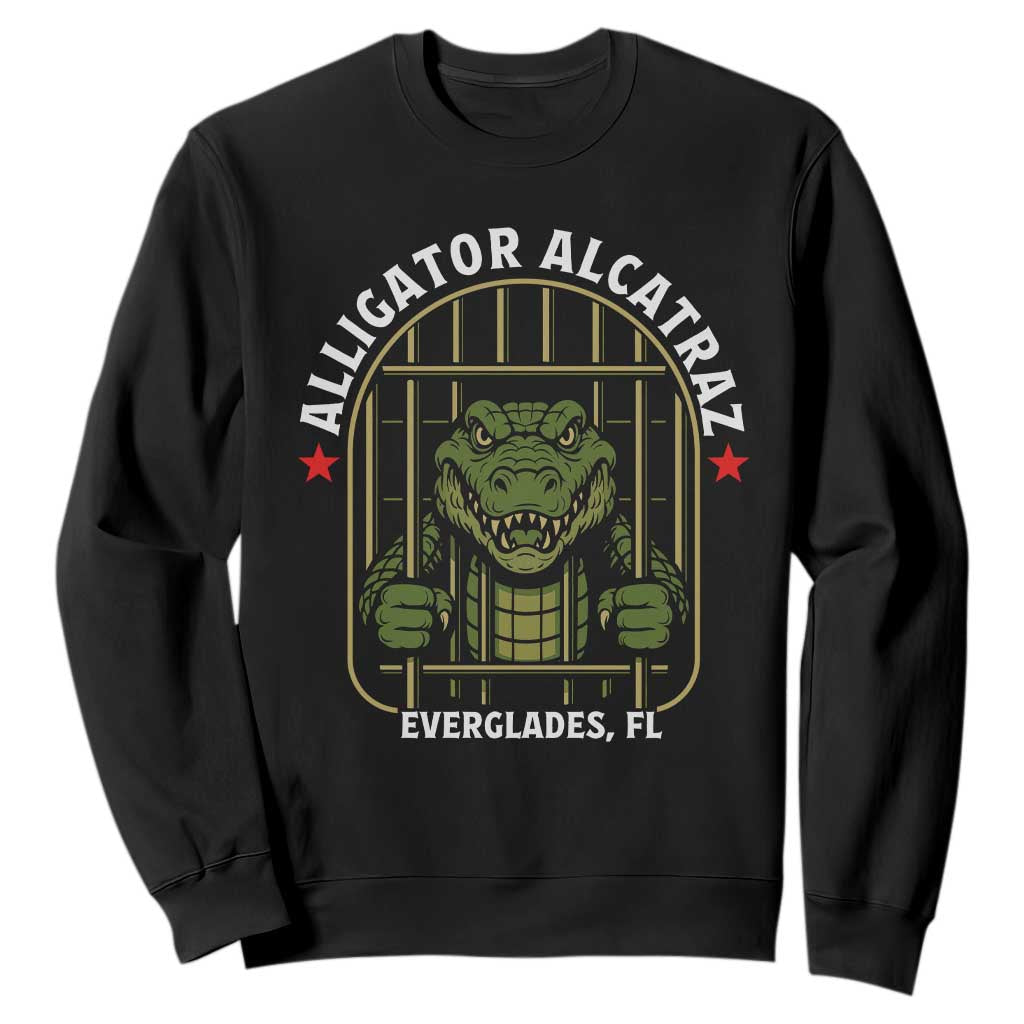 Funny Aligator Alcatraz Everglades Sweatshirt Alligator Prison Alligatraz Meme TS11 Black Print Your Wear