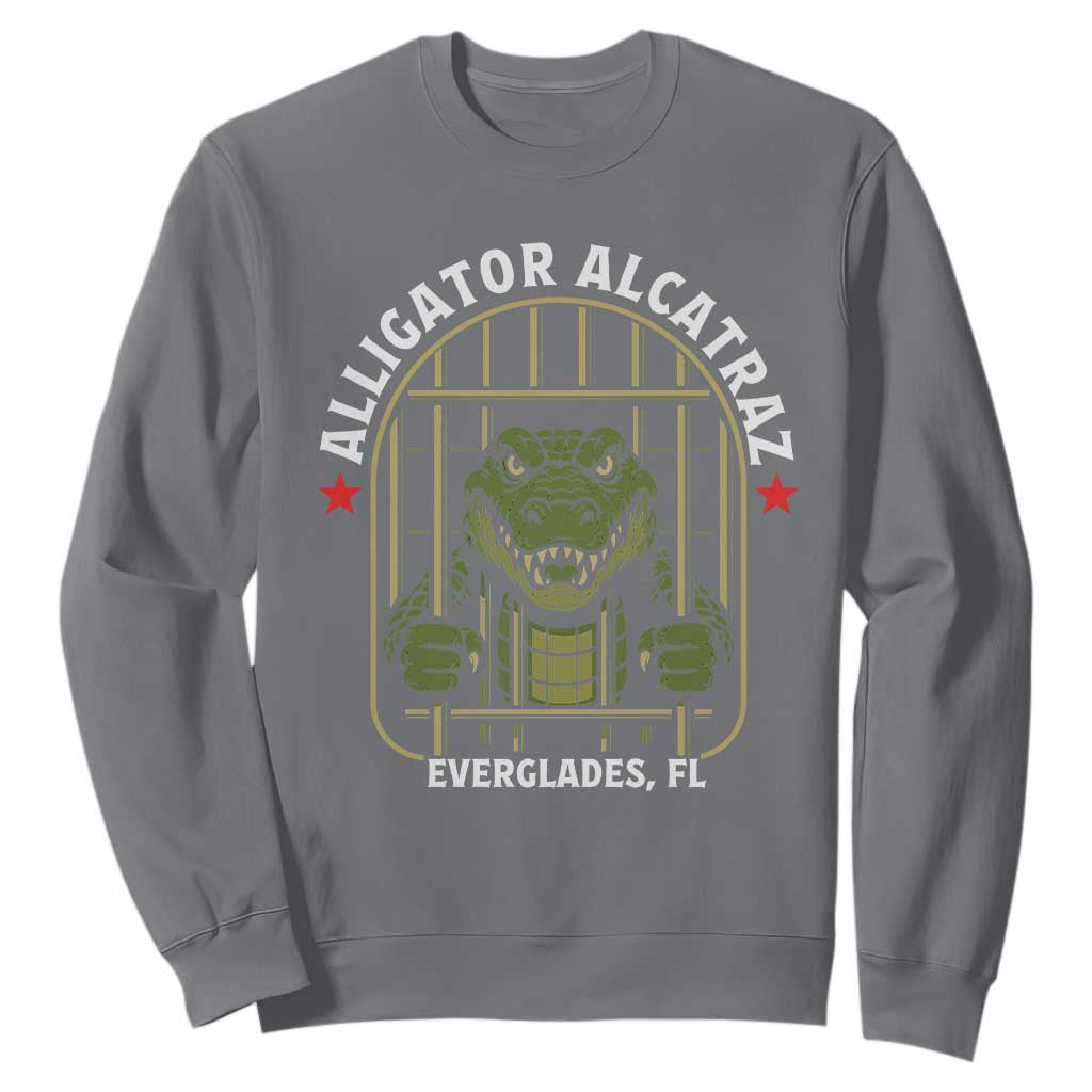 Funny Aligator Alcatraz Everglades Sweatshirt Alligator Prison Alligatraz Meme TS11 Charcoal Print Your Wear