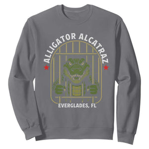 Funny Aligator Alcatraz Everglades Sweatshirt Alligator Prison Alligatraz Meme TS11 Charcoal Print Your Wear