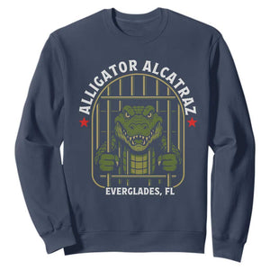 Funny Aligator Alcatraz Everglades Sweatshirt Alligator Prison Alligatraz Meme TS11 Navy Print Your Wear