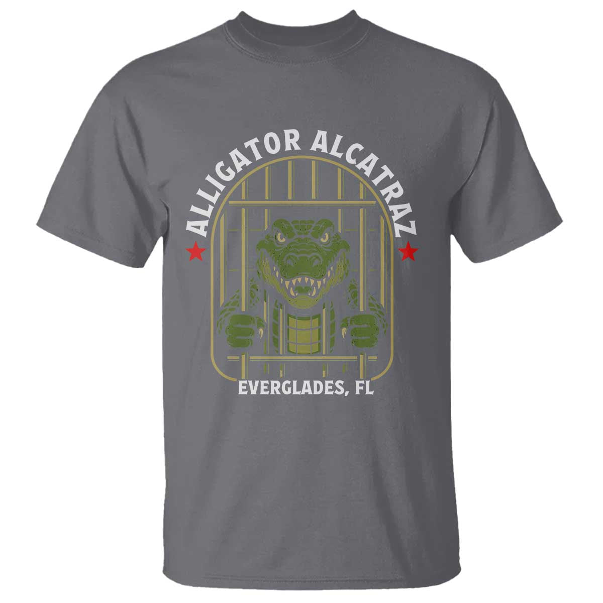 Funny Aligator Alcatraz Everglades T Shirt Alligator Prison Alligatraz Meme TS11 Charcoal Print Your Wear