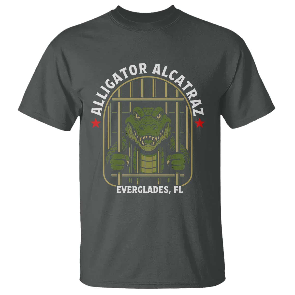 Funny Aligator Alcatraz Everglades T Shirt Alligator Prison Alligatraz Meme TS11 Dark Heather Print Your Wear