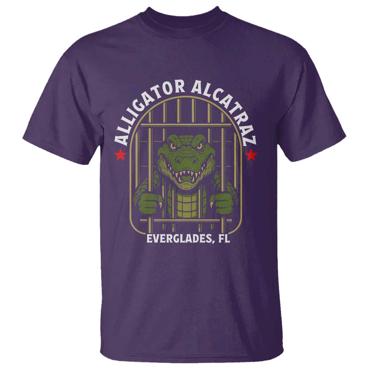 Funny Aligator Alcatraz Everglades T Shirt Alligator Prison Alligatraz Meme TS11 Purple Print Your Wear