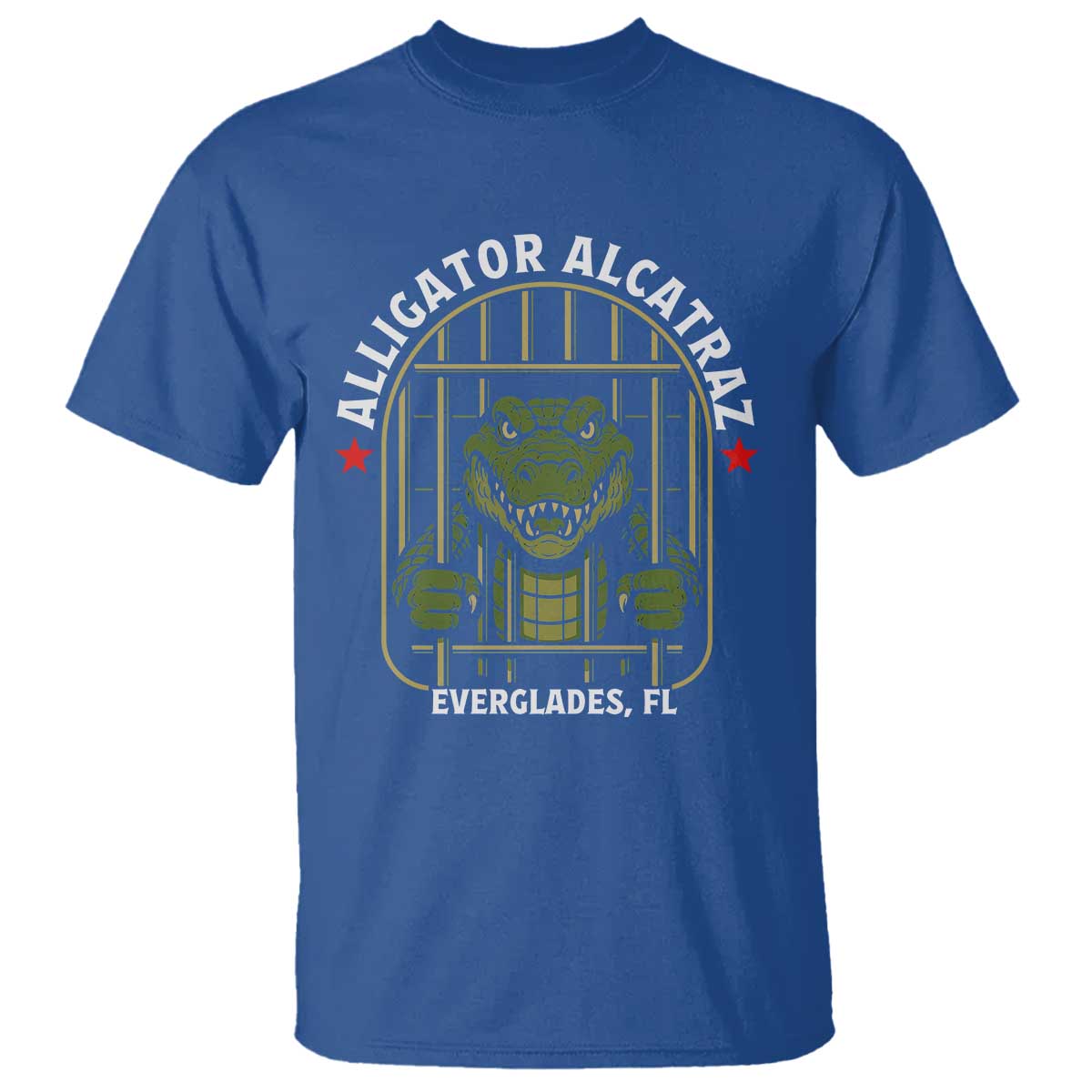 Funny Aligator Alcatraz Everglades T Shirt Alligator Prison Alligatraz Meme TS11 Royal Blue Print Your Wear