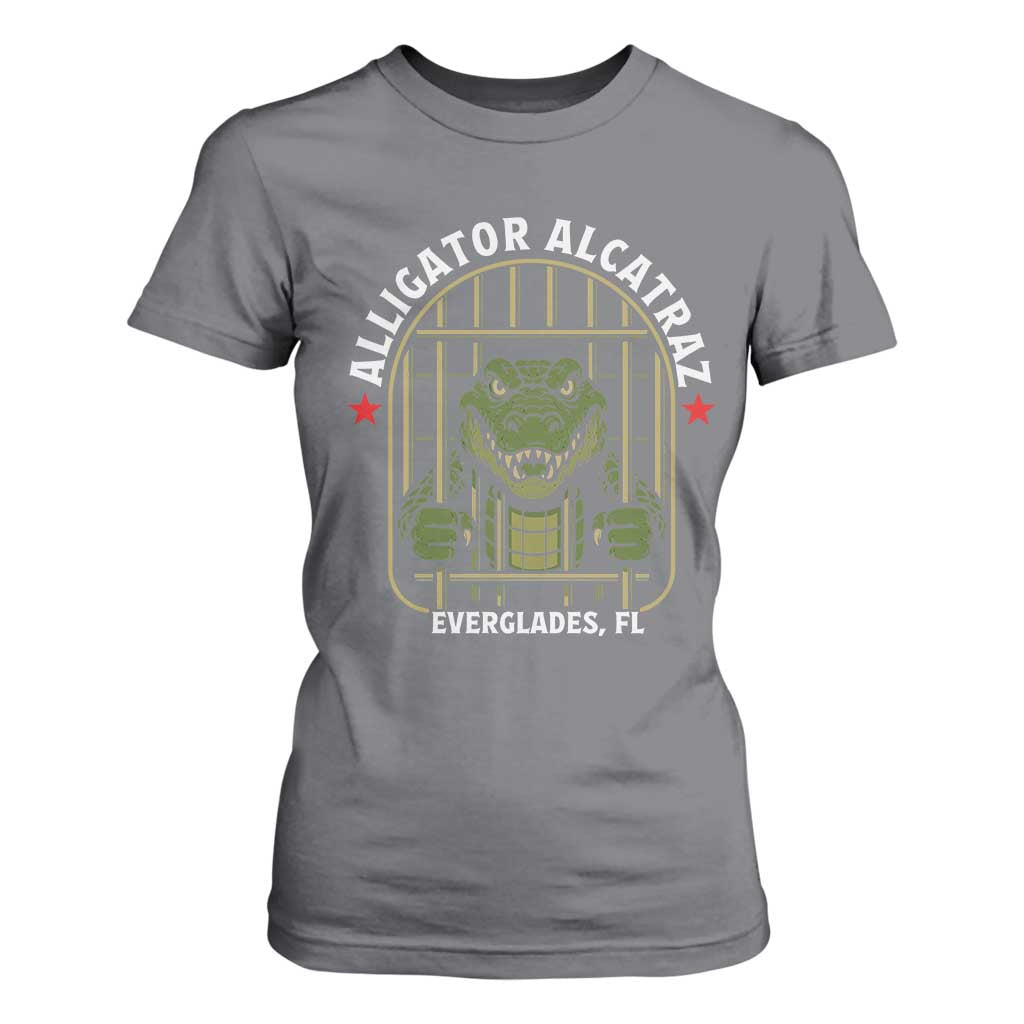 Funny Aligator Alcatraz Everglades T Shirt For Women Alligator Prison Alligatraz Meme TS11 Charcoal Print Your Wear