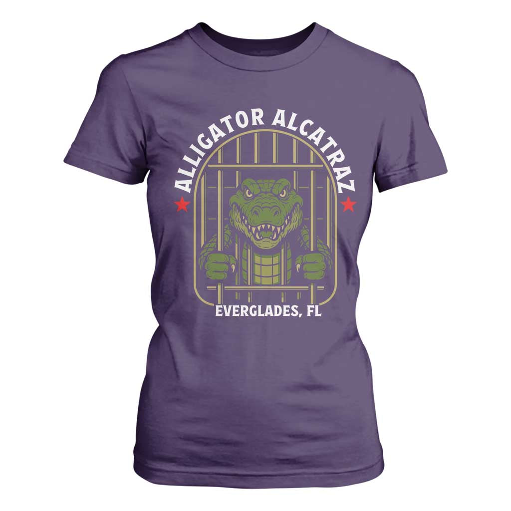 Funny Aligator Alcatraz Everglades T Shirt For Women Alligator Prison Alligatraz Meme TS11 Purple Print Your Wear