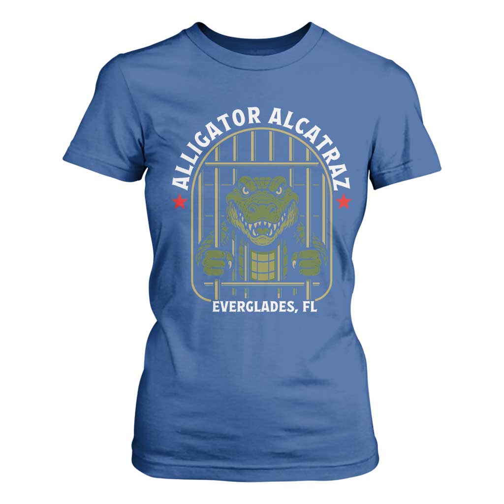 Funny Aligator Alcatraz Everglades T Shirt For Women Alligator Prison Alligatraz Meme TS11 Royal Blue Print Your Wear
