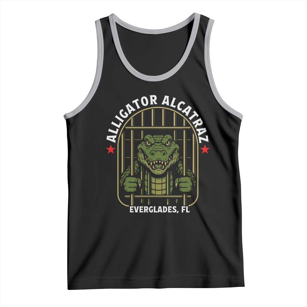 Funny Aligator Alcatraz Everglades Tank Top Alligator Prison Alligatraz Meme TS11 Black Athletic Heather Print Your Wear