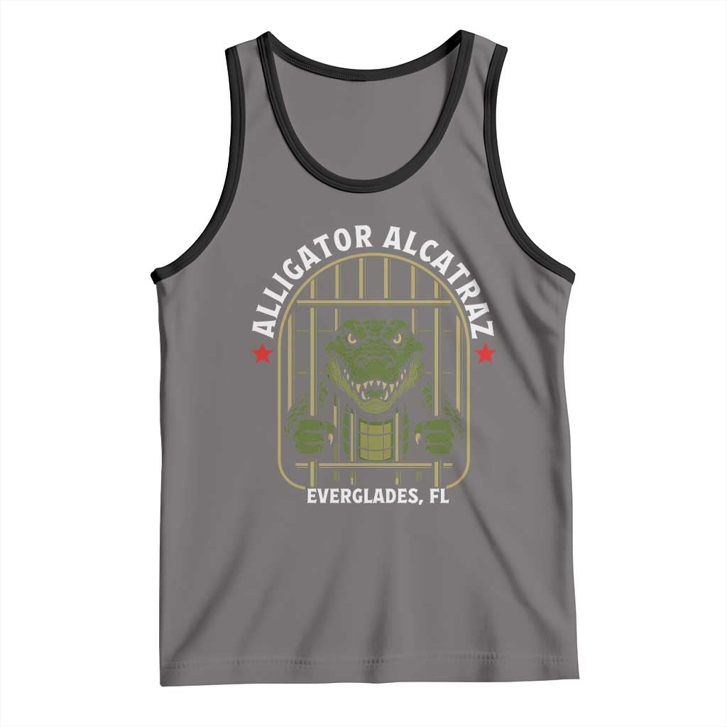 Funny Aligator Alcatraz Everglades Tank Top Alligator Prison Alligatraz Meme TS11 Deep Heather Black Print Your Wear