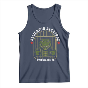 Funny Aligator Alcatraz Everglades Tank Top Alligator Prison Alligatraz Meme TS11 Navy Print Your Wear