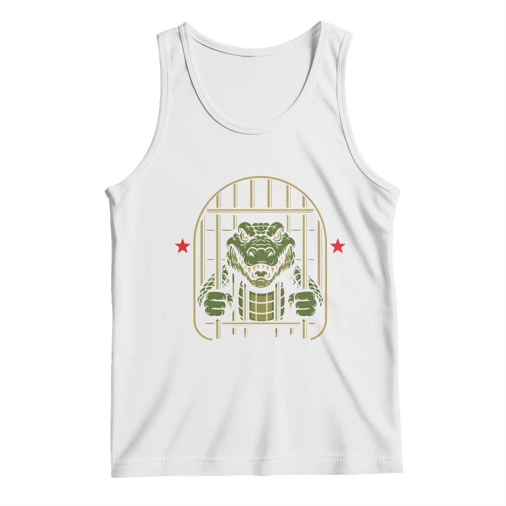 Funny Aligator Alcatraz Everglades Tank Top Alligator Prison Alligatraz Meme TS11 White Print Your Wear