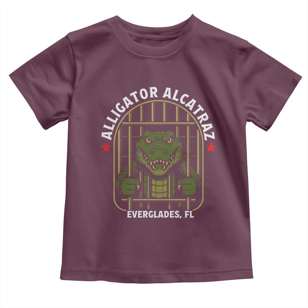 Funny Aligator Alcatraz Everglades Toddler T Shirt Alligator Prison Alligatraz Meme TS11 Maroon Print Your Wear