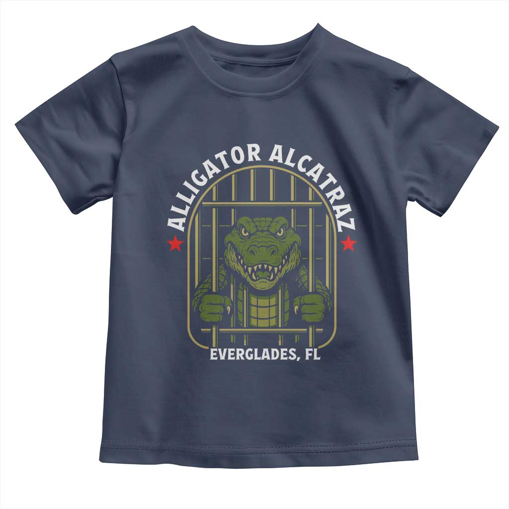 Funny Aligator Alcatraz Everglades Toddler T Shirt Alligator Prison Alligatraz Meme TS11 Navy Print Your Wear