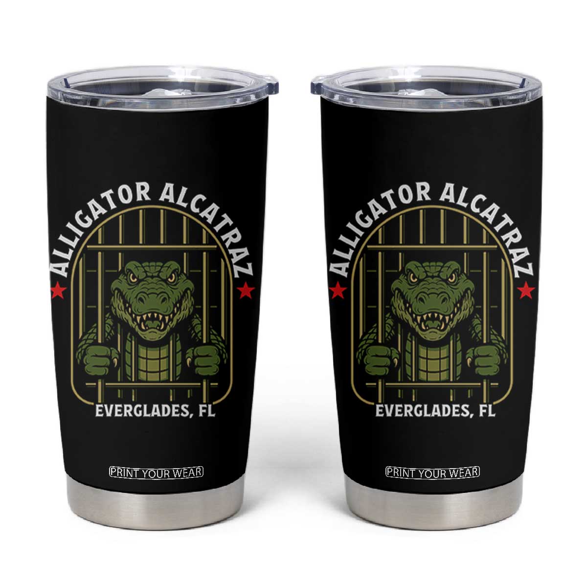 Funny Aligator Alcatraz Everglades Tumbler Cup Alligator Prison Alligatraz Meme TS11 Black Print Your Wear