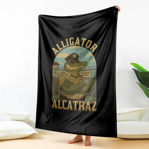 Funny Aligator Alcatraz Everglades Throw Blanket Police Alligator Alligatraz Meme TS11 Print Your Wear